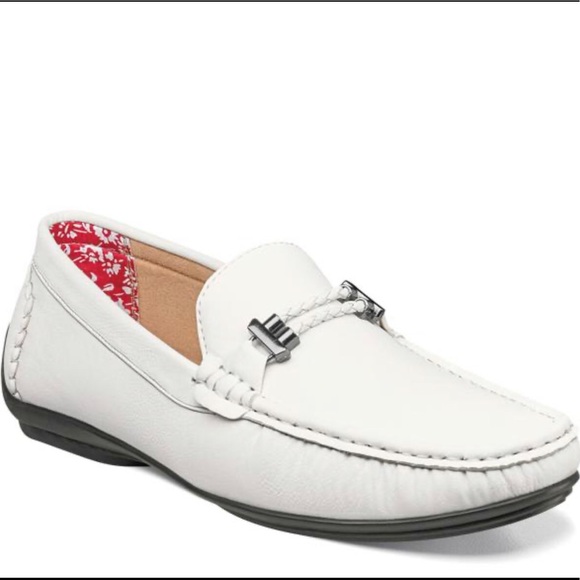 white stacy adams loafers